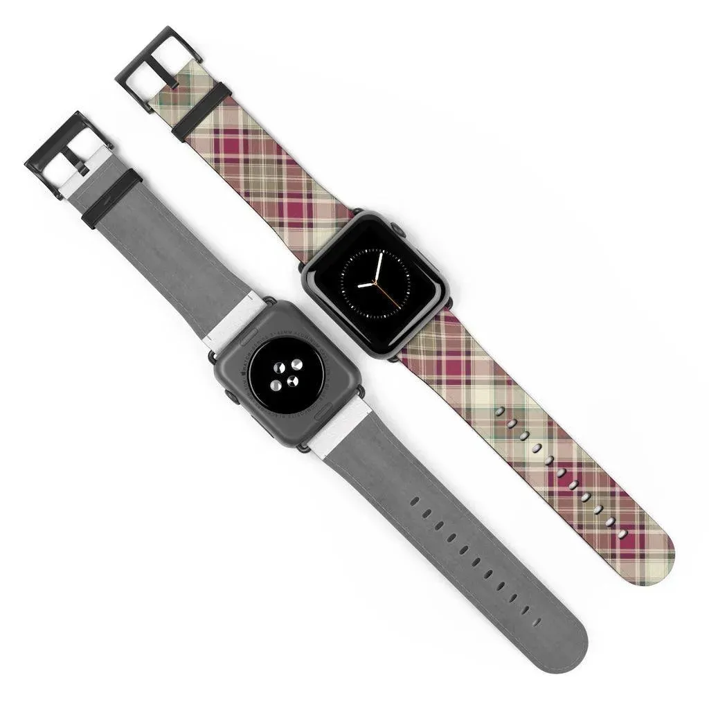 Pink Scottish Plaid Watch Band