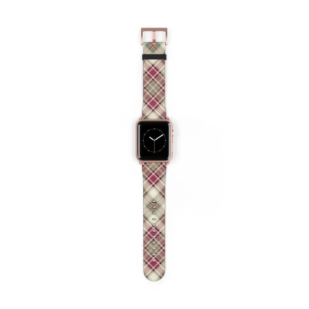Pink Scottish Plaid Watch Band