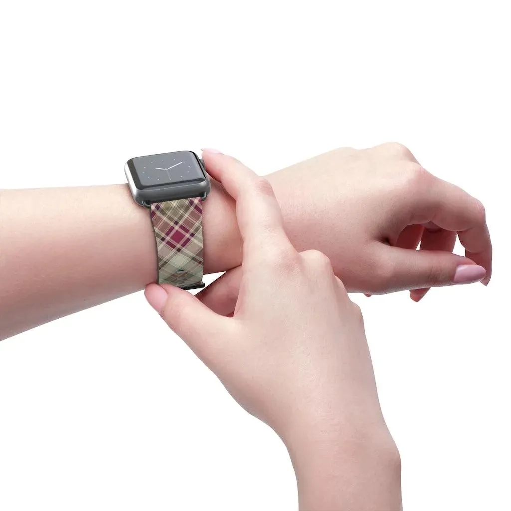 Pink Scottish Plaid Watch Band
