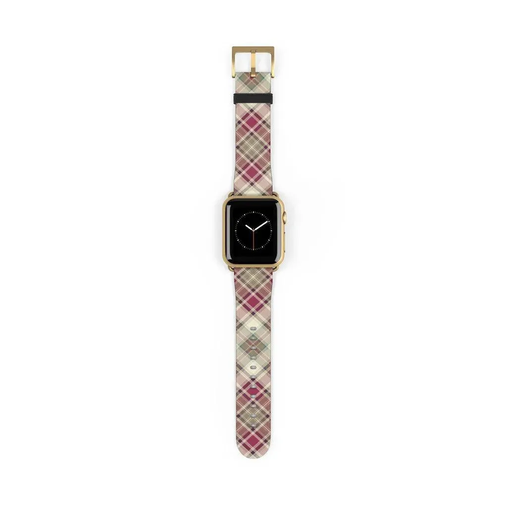 Pink Scottish Plaid Watch Band