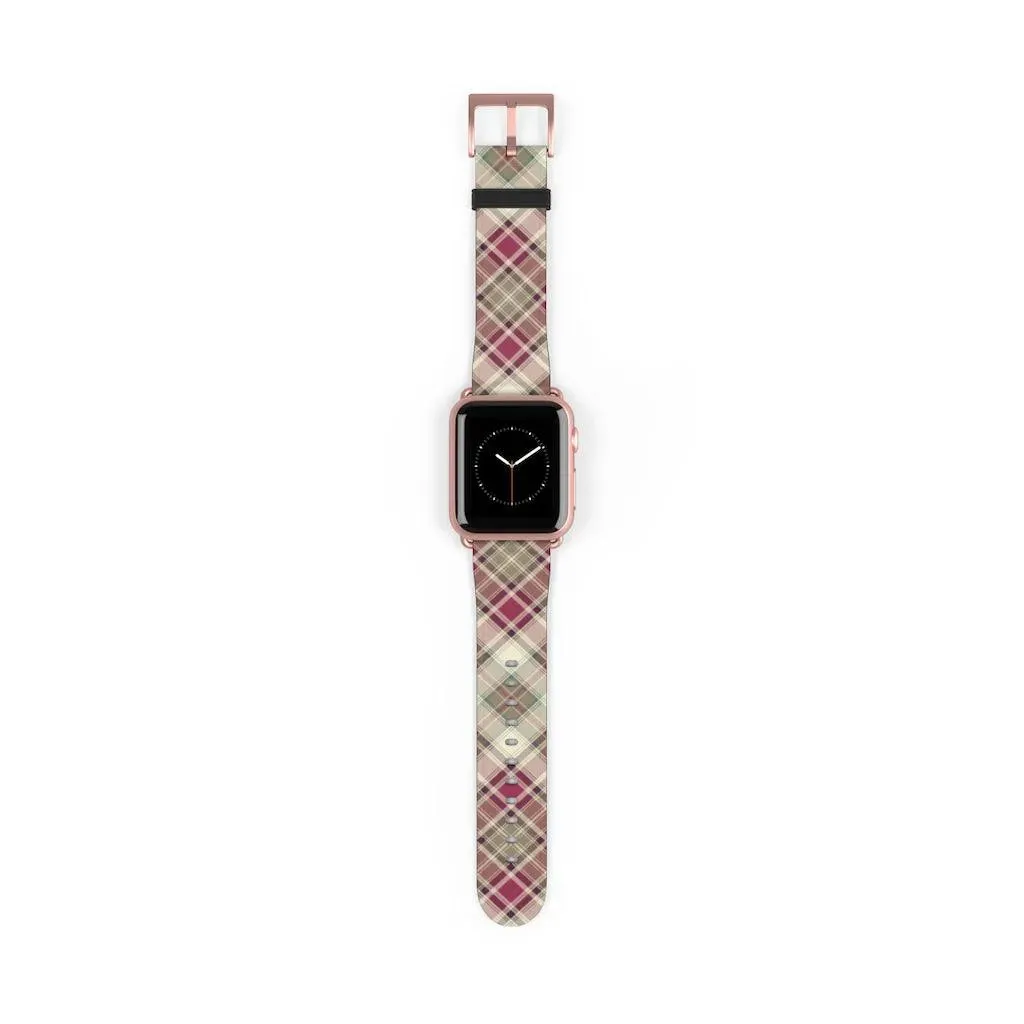 Pink Scottish Plaid Watch Band