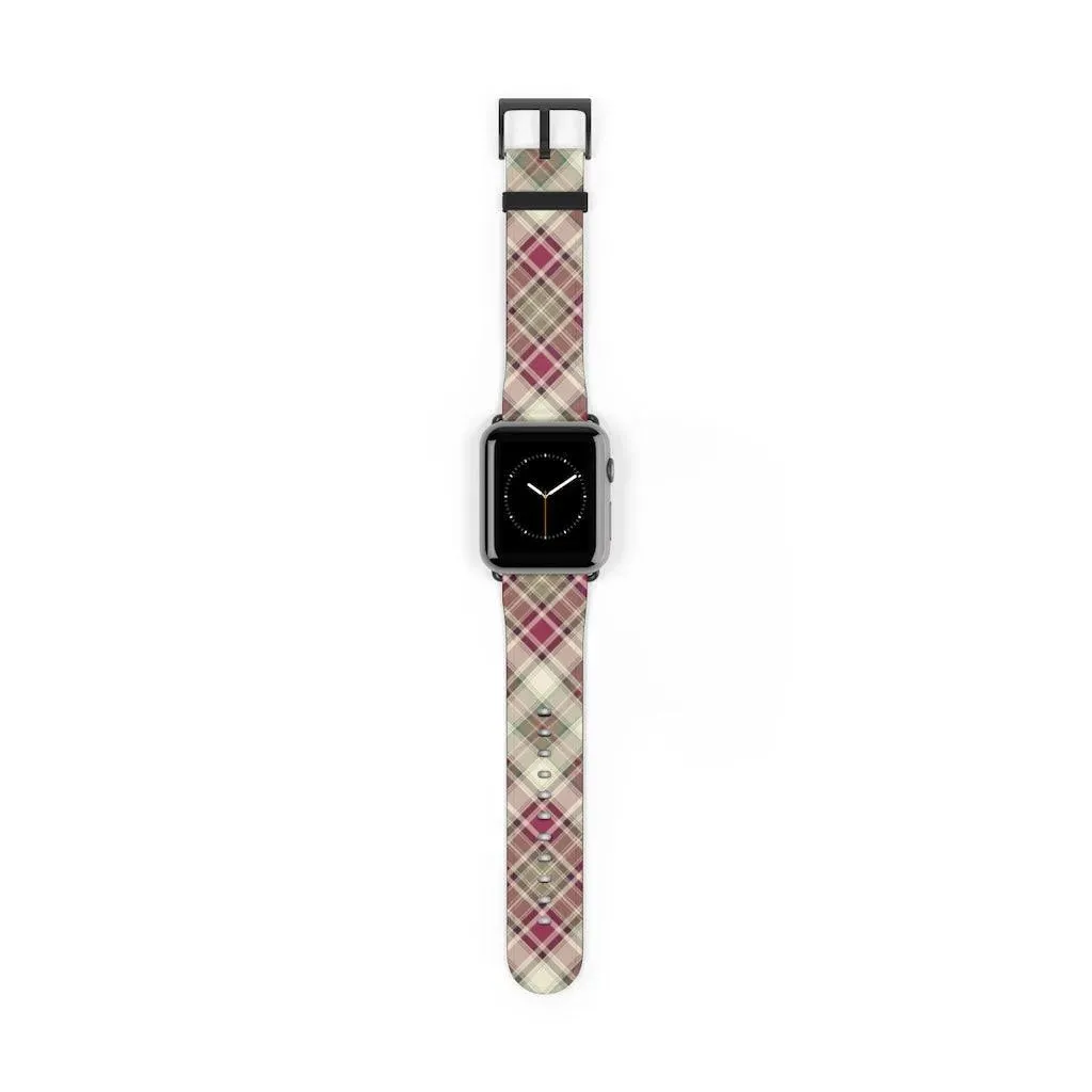 Pink Scottish Plaid Watch Band