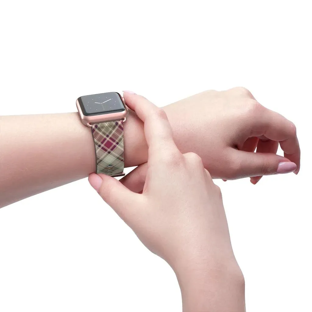 Pink Scottish Plaid Watch Band