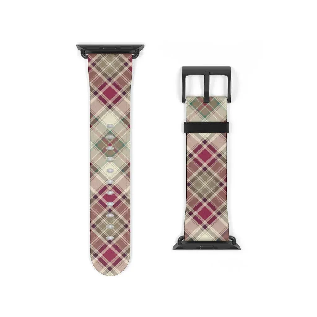 Pink Scottish Plaid Watch Band