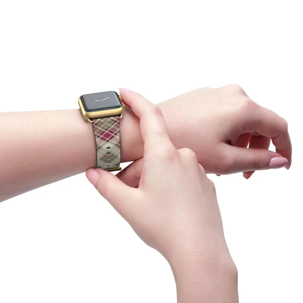 Pink Scottish Plaid Watch Band
