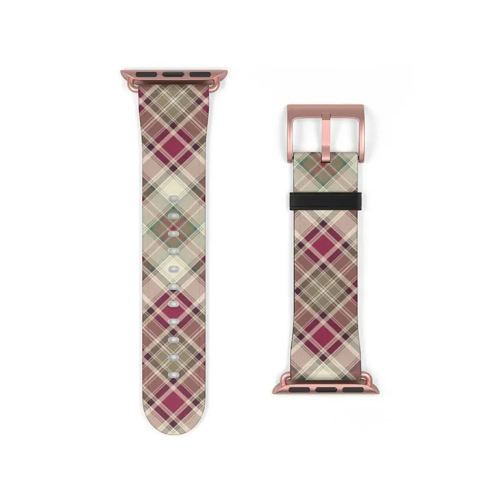 Pink Scottish Plaid Watch Band