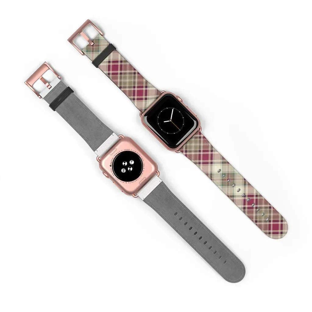 Pink Scottish Plaid Watch Band