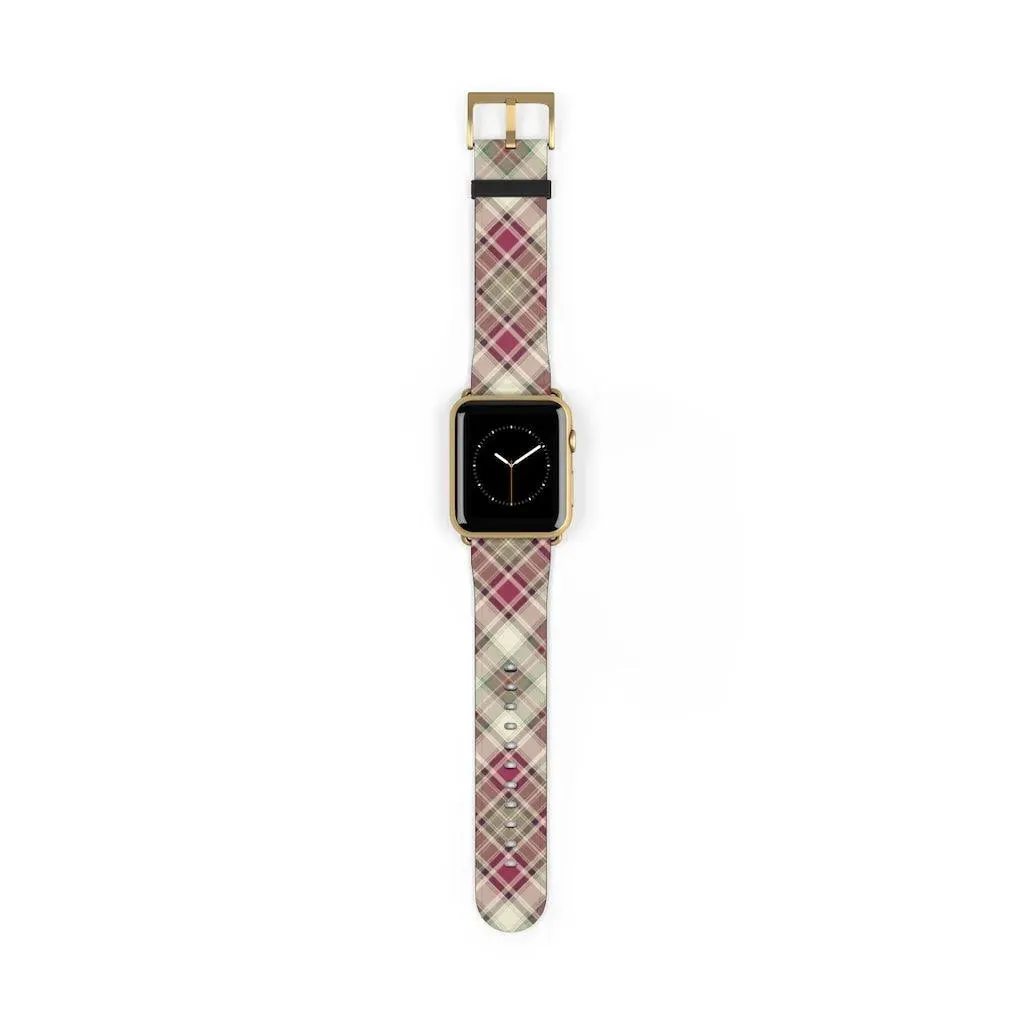 Pink Scottish Plaid Watch Band