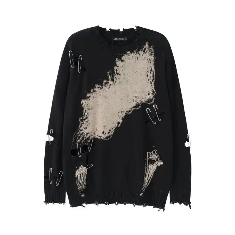 Pinned and Ripped Sweater