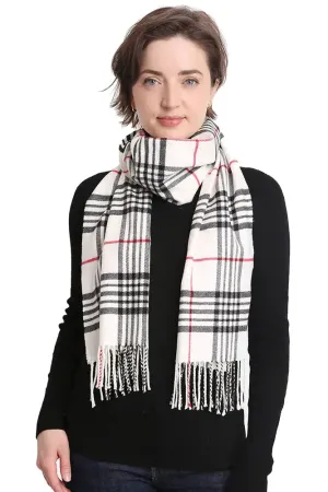 Plaid Cashmere Feel Oblong Scarf