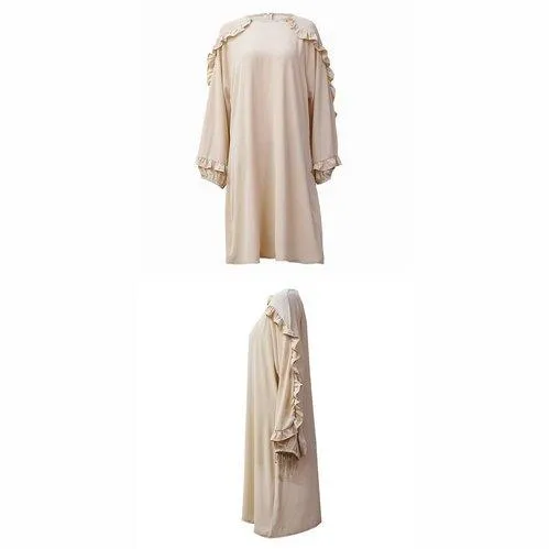 Plus Size O-Neck Long Sleeve Ruffles Blouse Shirt