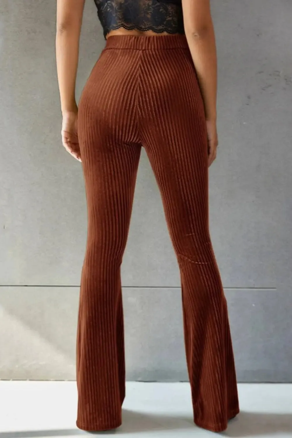 Poppy Ribbed High Waist Flare Pants