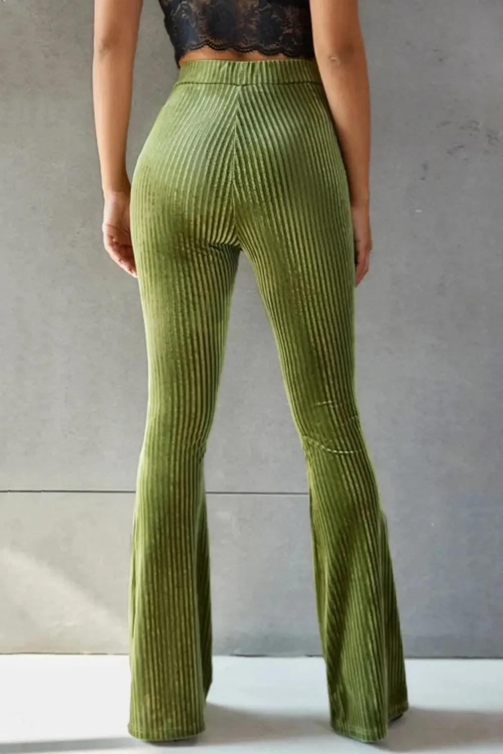 Poppy Ribbed High Waist Flare Pants