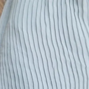 Precut Of 3.25 Meters Of Light Gray Stripes Crushed Georgette Fabric