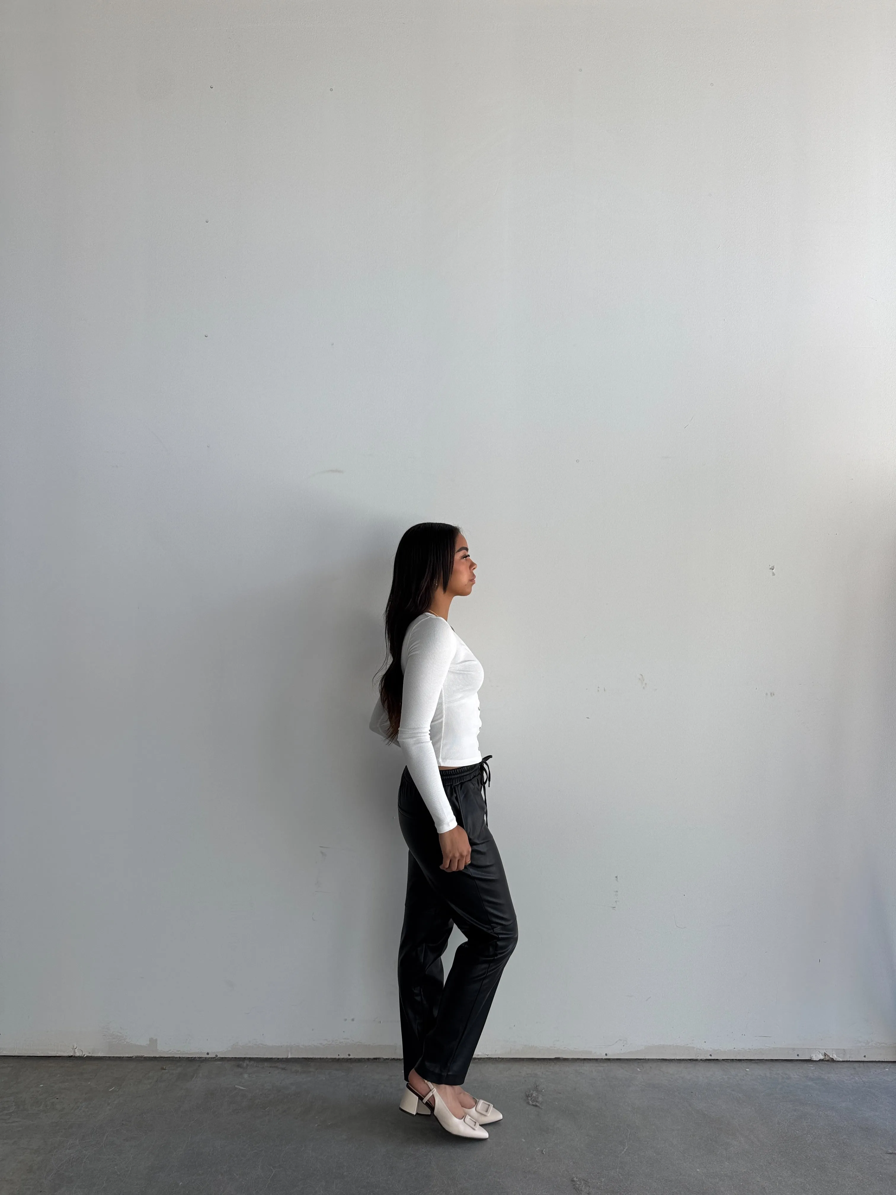 Prima Drawstring Faux Leather Pant