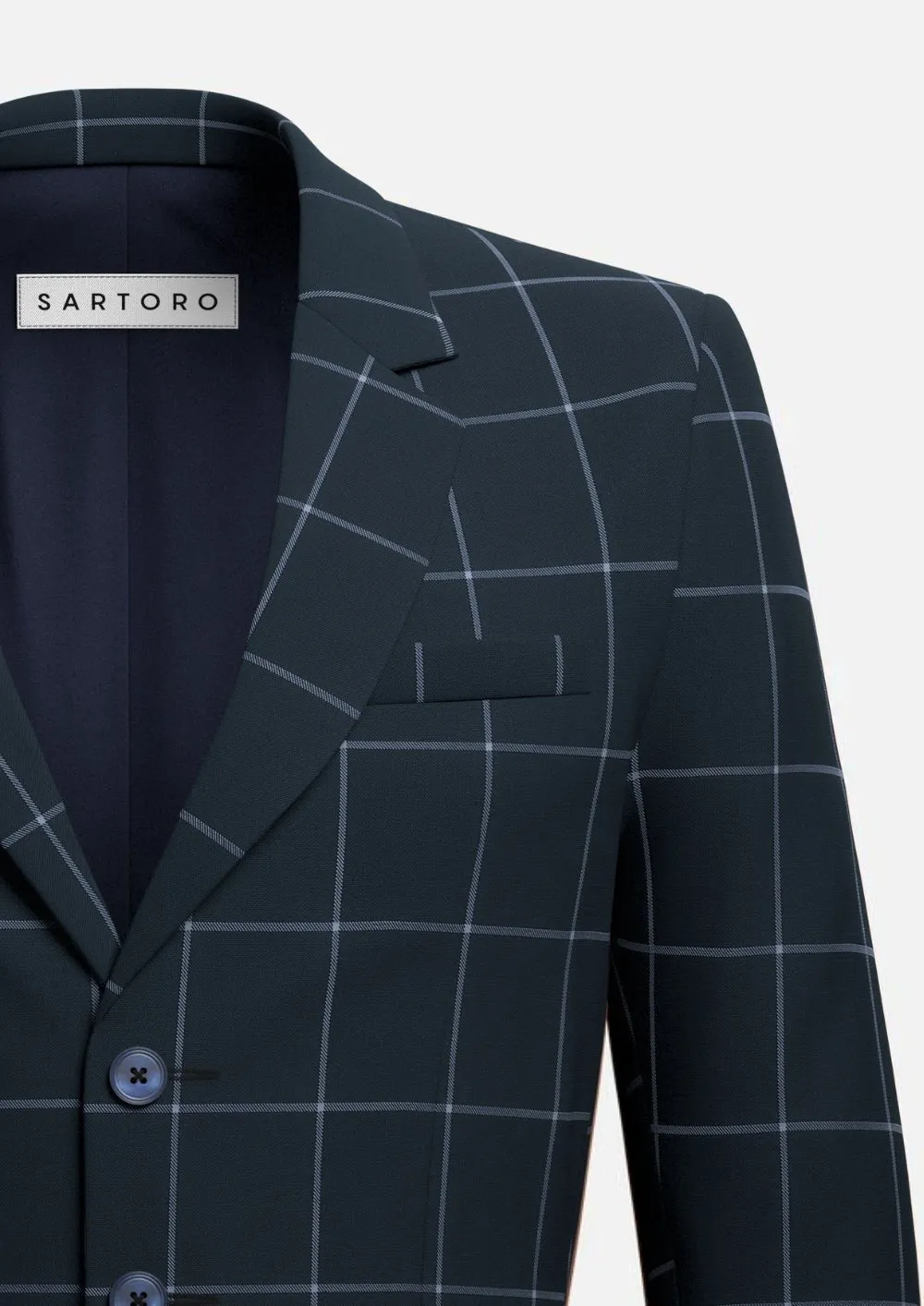 Prince Deep Navy Windowpane Suit