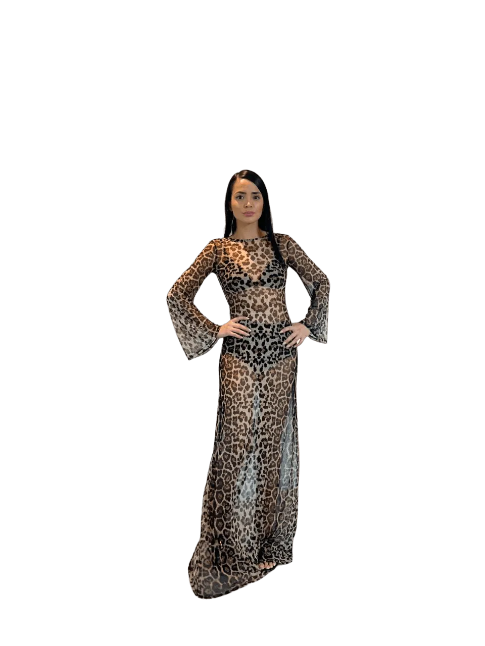 PRINT MESH DRESS