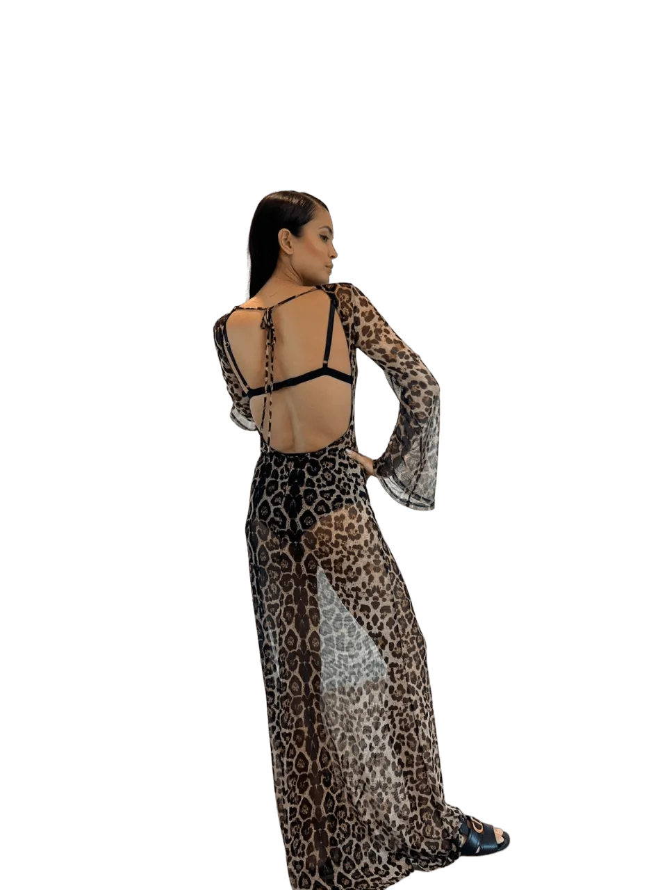 PRINT MESH DRESS