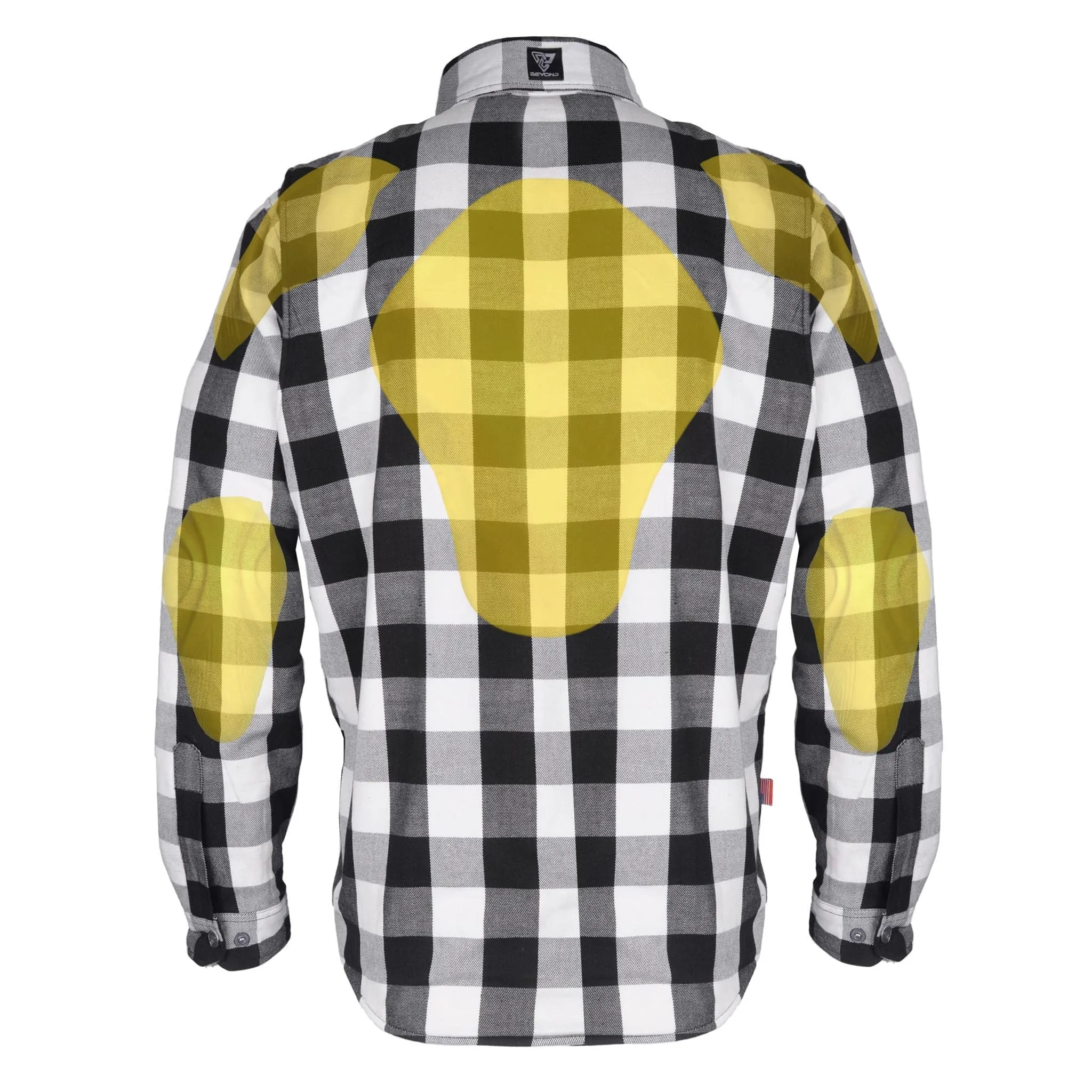 Protective Flannel Shirt - Black and White Checkered with Pads