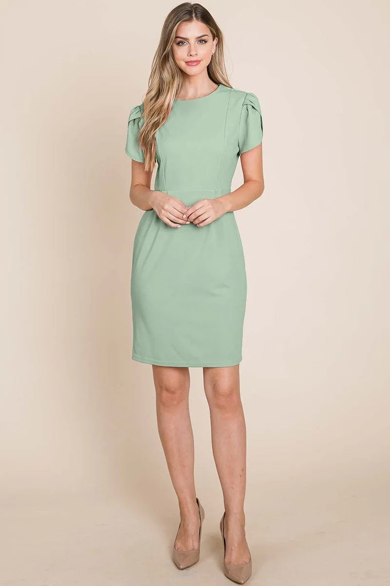 Puff Short Sleeve Bodycon Dress