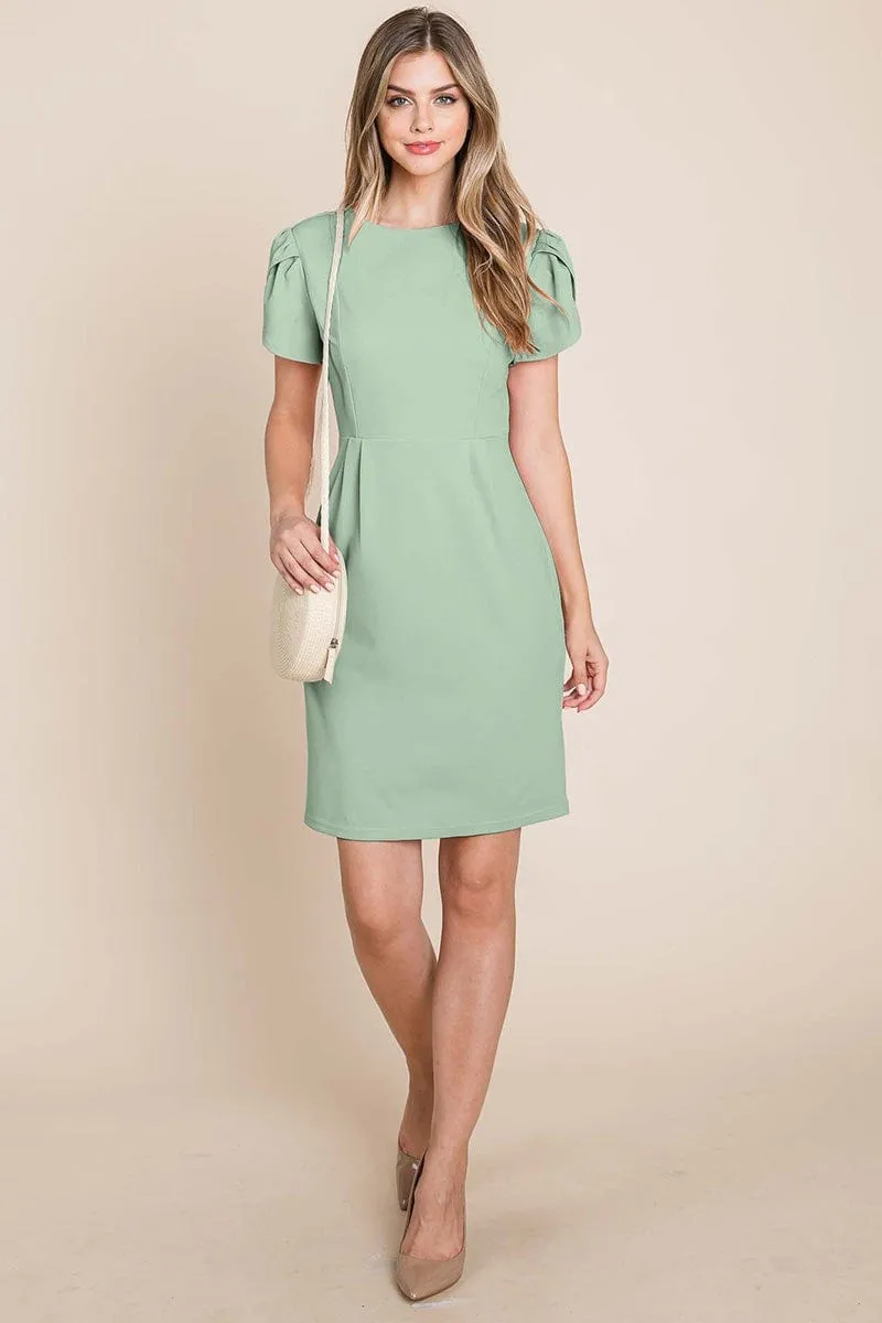 Puff Short Sleeve Bodycon Dress