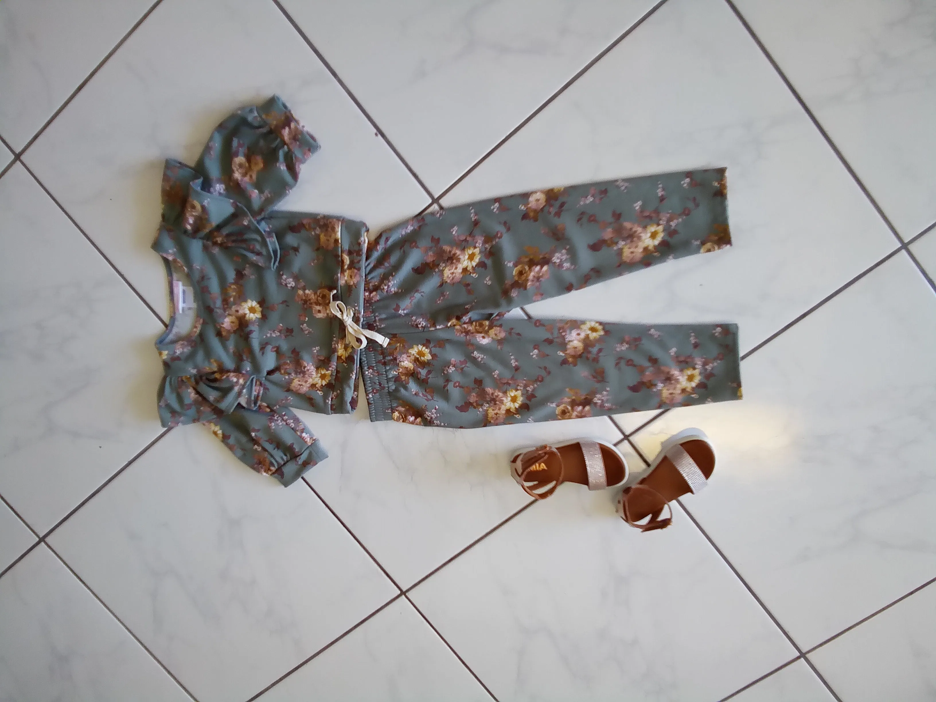 Puff Sleeve Crop Top and Pant Set | Bonnie Jean