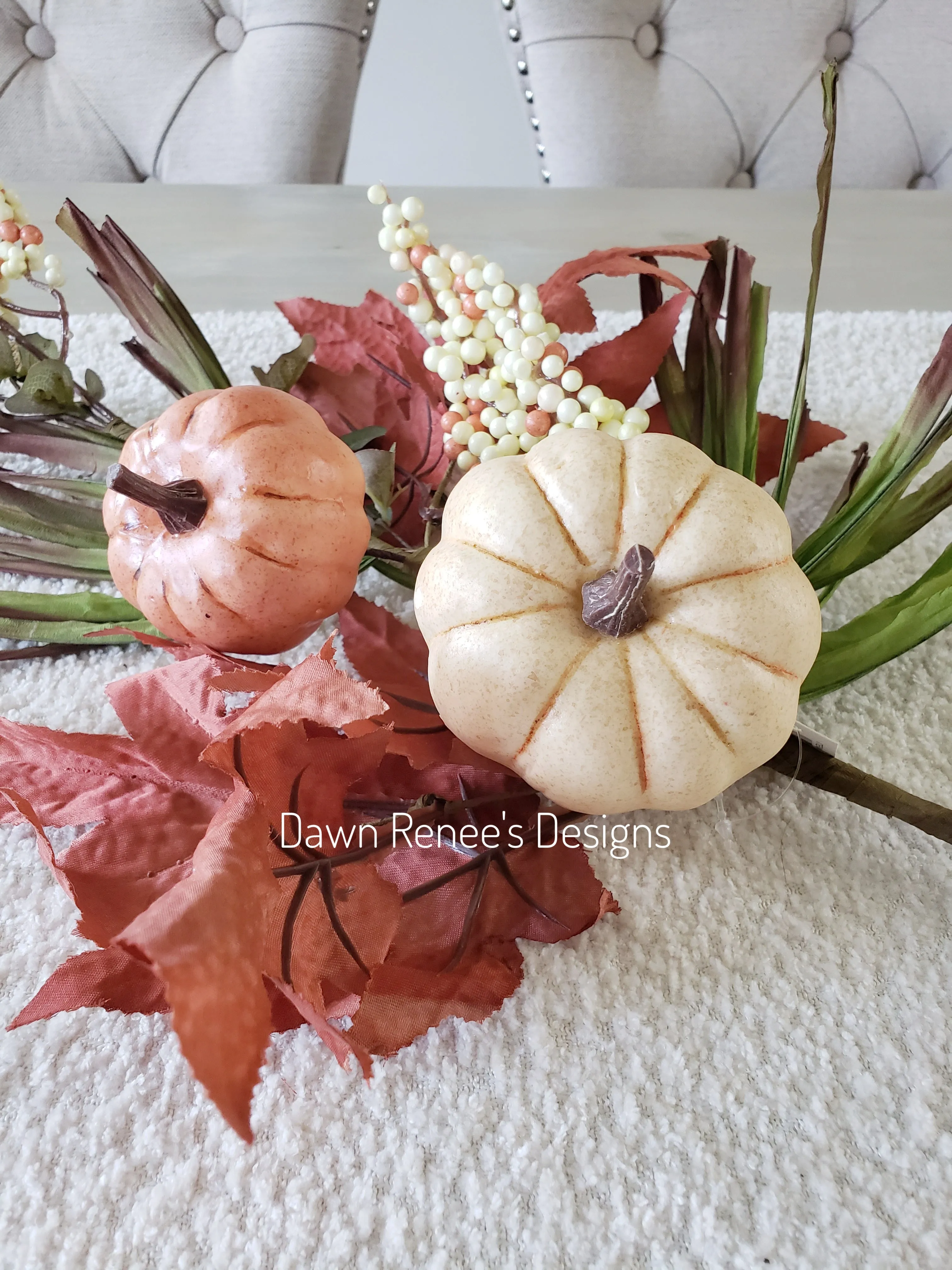 Pumpkin Berry Fall Spray Orange, Cream