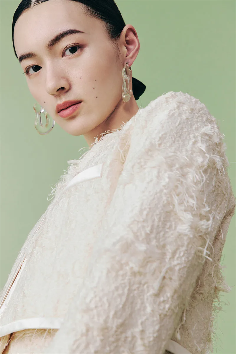 PURITY cocktail elegant three-dimensional jacquard short coat Three-piece set - Ruguu