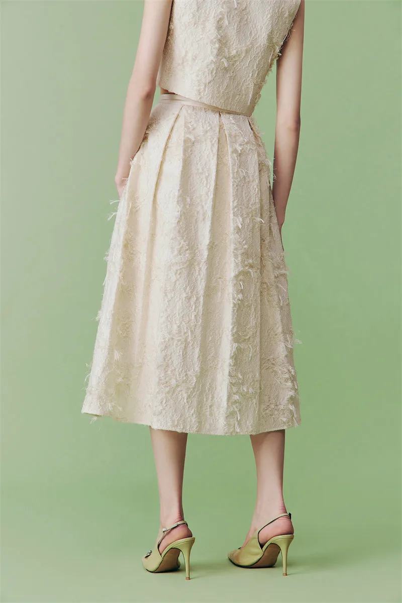 PURITY cocktail elegant three-dimensional jacquard short coat Three-piece set - Ruguu