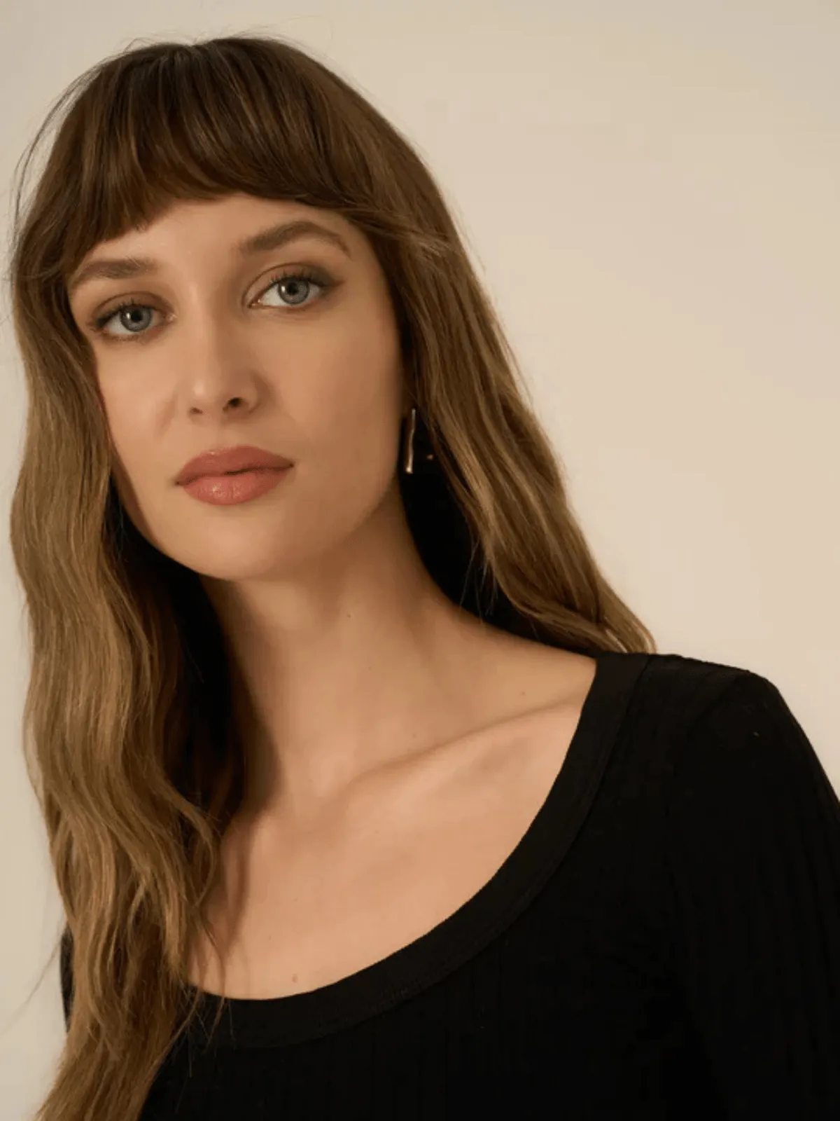 "What's the Scoop" Washed Rib Longsleeve Top - Black