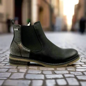 Rachel 01 - Black Kombi Smooth/Printed PU Boots - Romika
