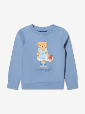 Ralph Lauren Girls Bear Sweatshirt in Blue