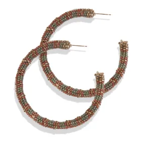 Raquel Striped Hoop Earrings Rust