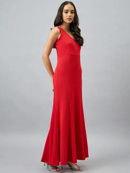 Red Embrace Sleeveless Maxi Dress