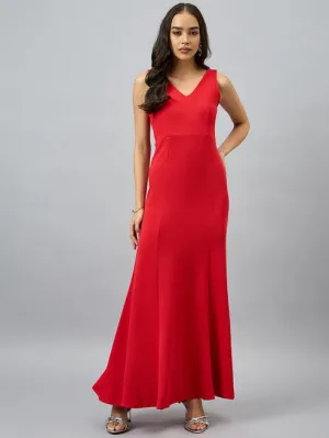 Red Embrace Sleeveless Maxi Dress