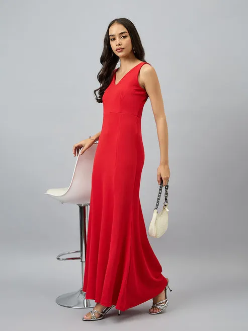 Red Embrace Sleeveless Maxi Dress