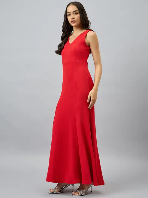 Red Embrace Sleeveless Maxi Dress
