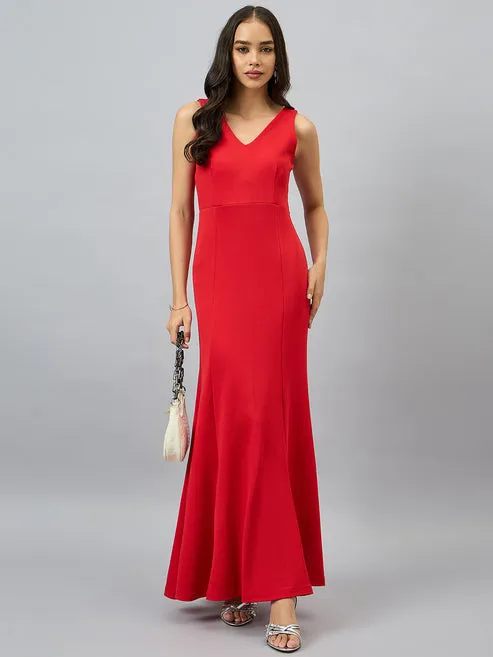 Red Embrace Sleeveless Maxi Dress