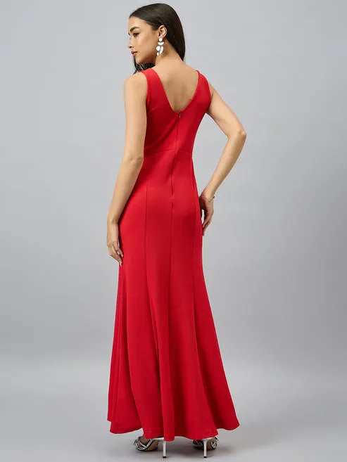 Red Embrace Sleeveless Maxi Dress