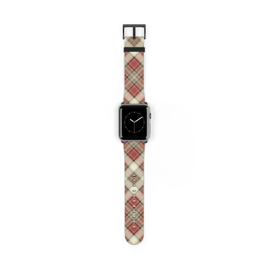 Red Scottish Plaid Watch Band