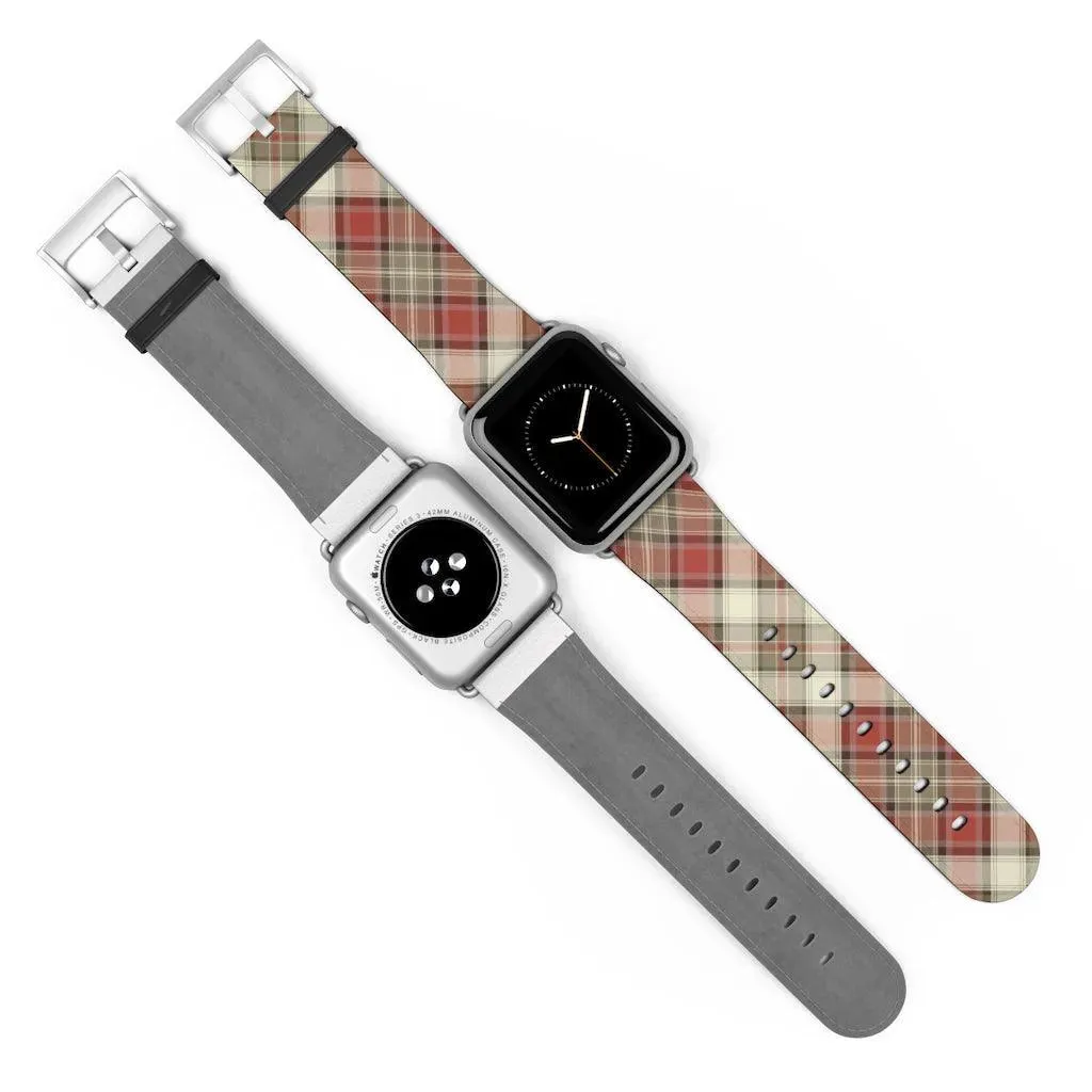 Red Scottish Plaid Watch Band