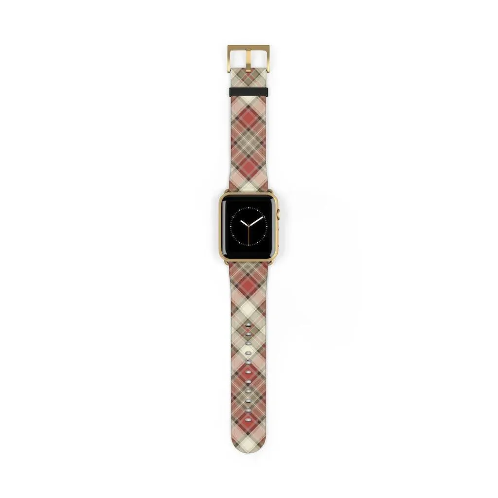 Red Scottish Plaid Watch Band