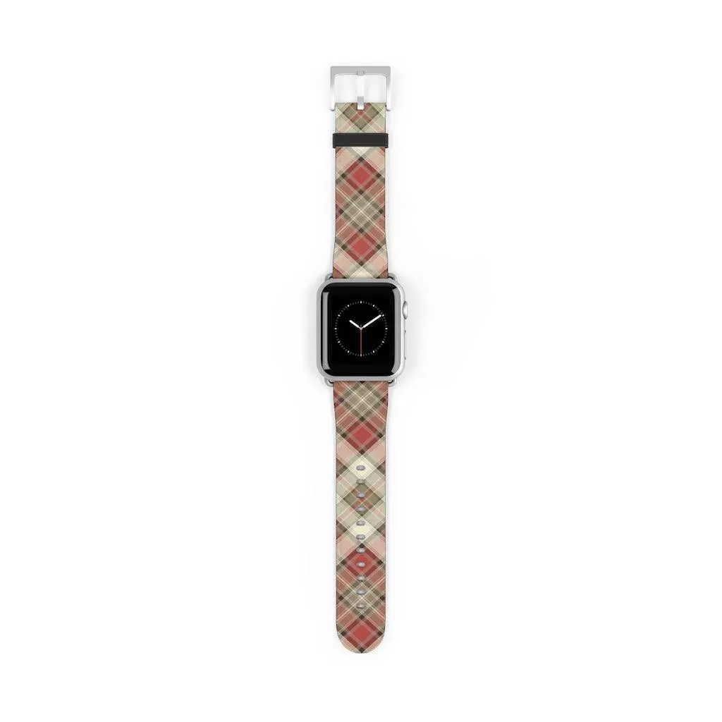 Red Scottish Plaid Watch Band