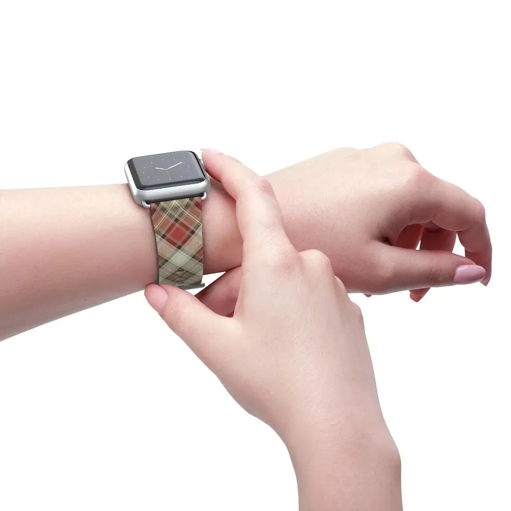 Red Scottish Plaid Watch Band