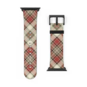 Red Scottish Plaid Watch Band