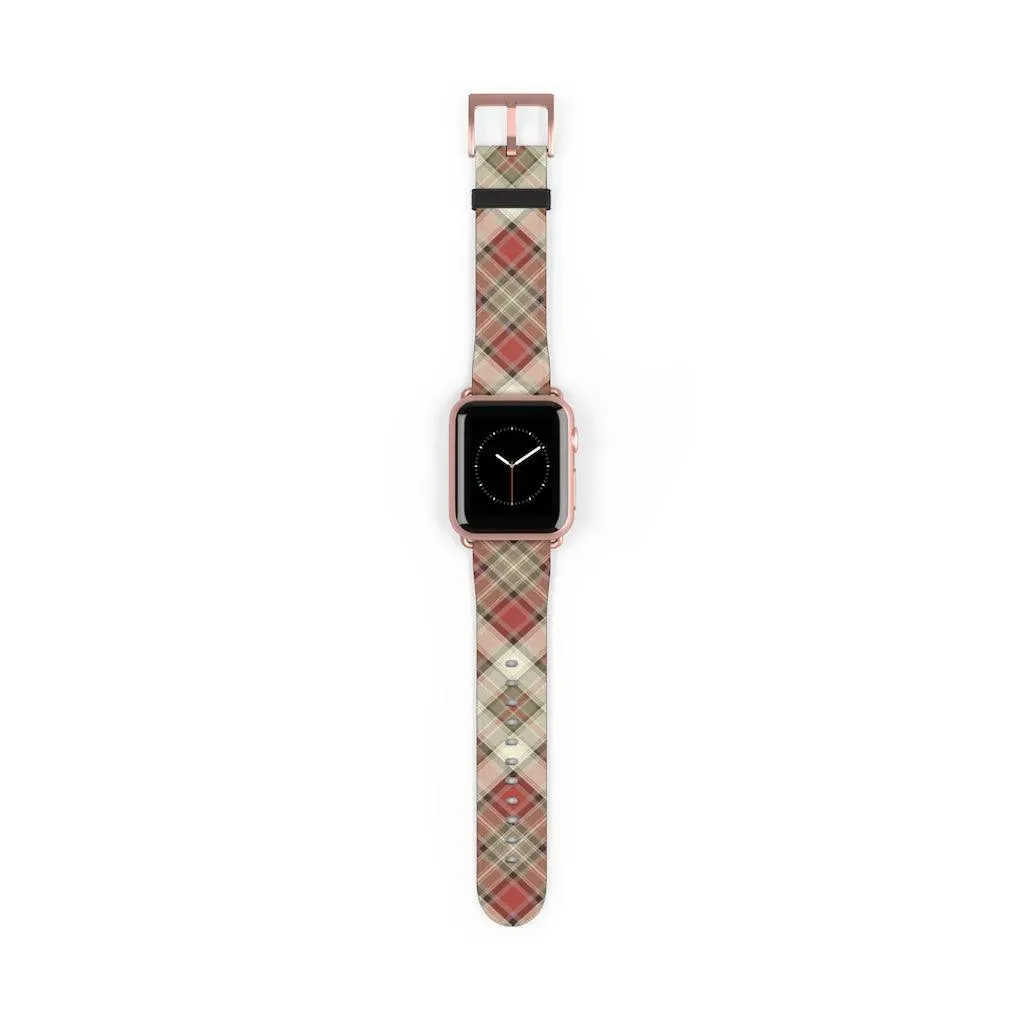 Red Scottish Plaid Watch Band