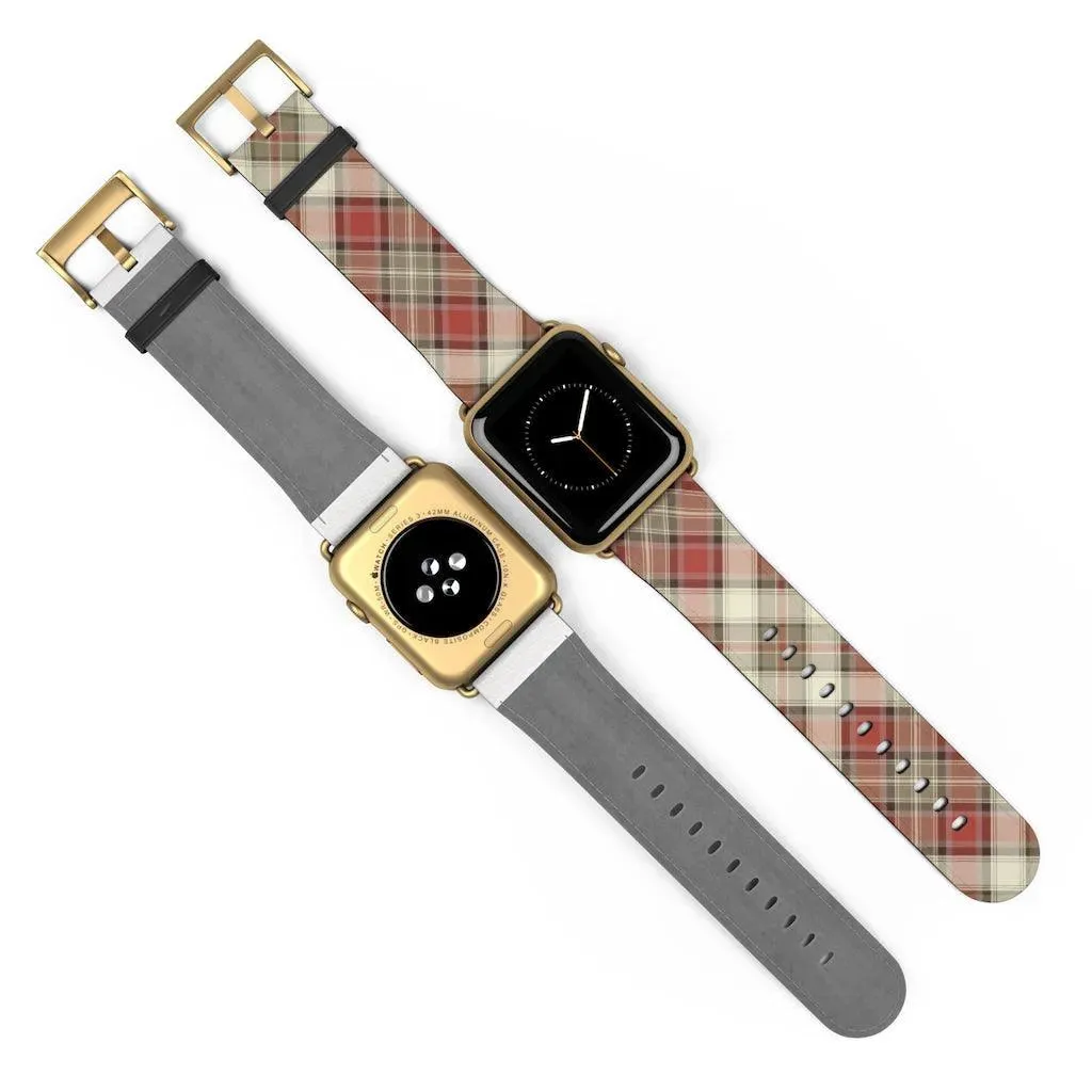 Red Scottish Plaid Watch Band