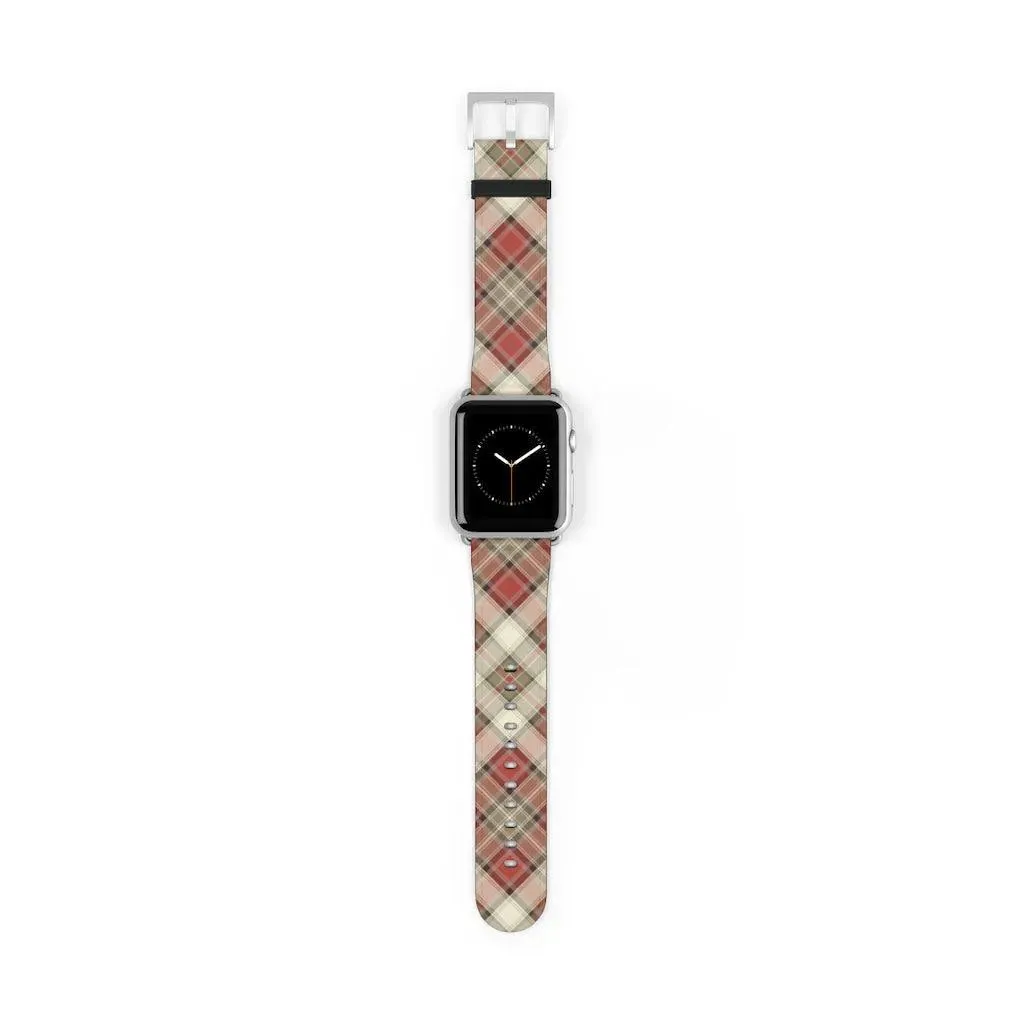 Red Scottish Plaid Watch Band