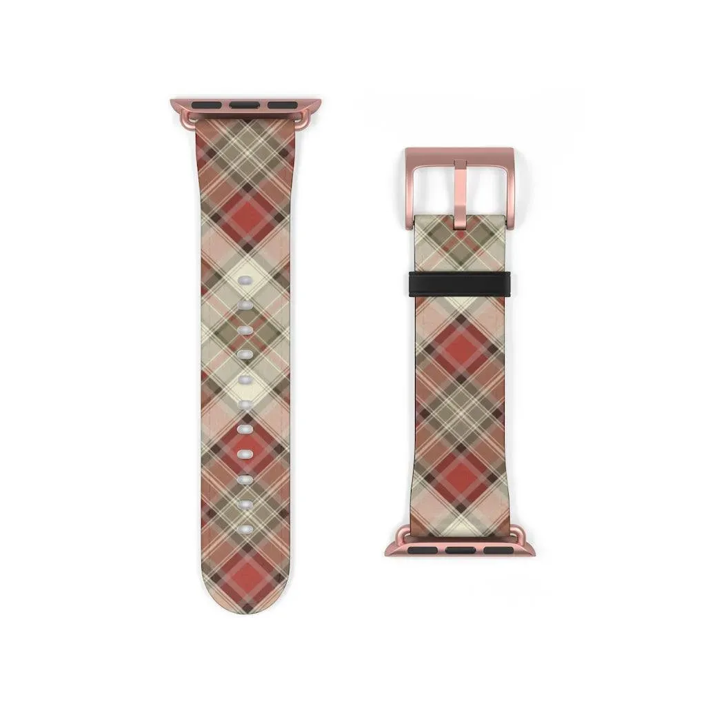Red Scottish Plaid Watch Band