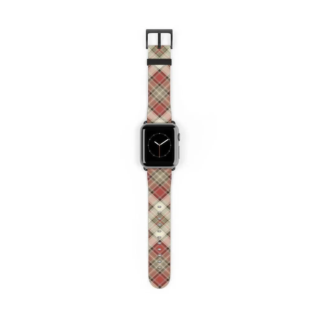 Red Scottish Plaid Watch Band